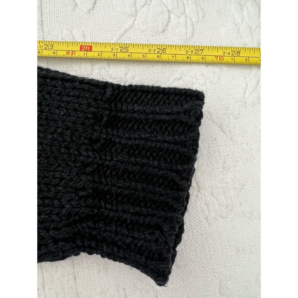 Vintage Polo Ralph Lauren Wool Blend Sweater Suede Elbows Chunky Knit Black XXL - Picture 9 of 10